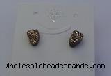NGE5113 5*8mm freeform plated druzy quartz earrings wholesale