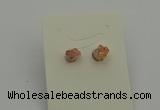 NGE5180 5*8mm - 6*10mm nuggets plated druzy quartz earrings