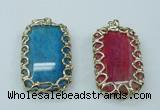 NGP1161 35*60mm freeform agate pendants with brass setting