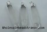 NGP1358 10*45mm - 15*75mm carved white crystal pendants