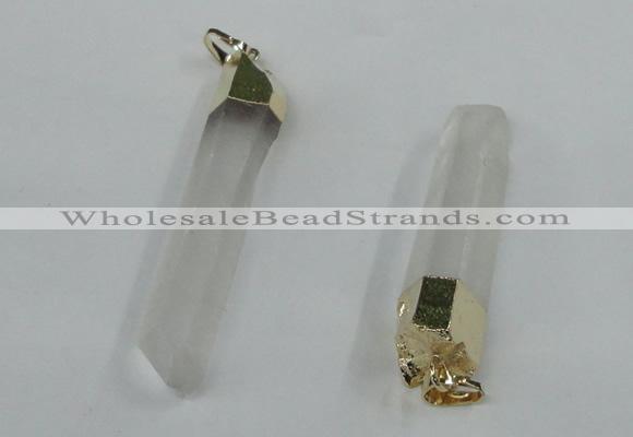NGP1420 9*50mm - 11*60mm stick white crystal gemstone pendants