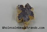 NGP1468 30*35mm - 35*40mm starfish druzy amethyst gemstone pendants