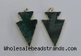 NGP1718 28*50mm - 30*55mm arrowhead agate gemstone pendants