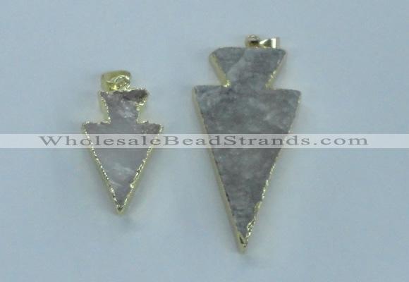 NGP1816 18*38mm - 28*45mm arrowhead druzy agate gemstone pendants