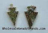 NGP1817 18*38mm - 28*45mm arrowhead druzy agate gemstone pendants