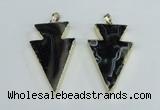 NGP1923 28*50mm - 30*55mm arrowhead agate gemstone pendants