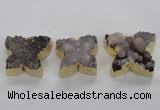 NGP1991 30*35mm - 35*40mm butterfly druzy agate pendants