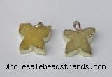 NGP2110 15*20mm - 18*25mm butterfly druzy agate gemstone pendants