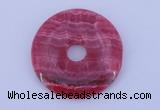 NGP229 7*50mm fashion dyed rhodochrosite gemstone donut pendant