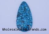 NGP233 30*60mm fashion dyed flower turquoise gemstone pendants