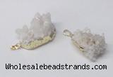 NGP2334 20*30mm - 25*35mm nuggets druzy quartz pendants