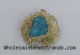 NGP2347 52mm - 55mm freeform druzy agate gemstone pendants