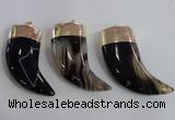 NGP2371 25*60mm - 28*65mm oxhorn agate gemstone pendants