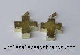 NGP2401 25*26mm - 27*28mm cross druzy agate pendants wholesale