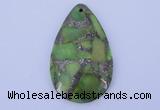 NGP248 30*49mm dyed golden turquoise & pyrite gemstone pendants