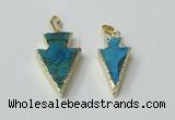 NGP2515 15*30mm - 20*35mm arrowhead agate gemstone pendants