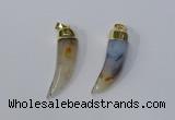 NGP3109 10*40mm - 12*45mm oxhorn montana agate pendants wholeasle