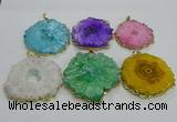 NGP3201 35*40mm - 45*50mm freeform druzy agate pendants
