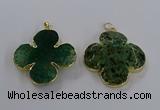 NGP3337 43*45mm - 45*47mm flower agate gemstone pendants