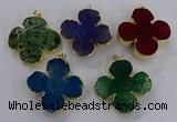 NGP3340 43*45mm - 45*47mm flower agate gemstone pendants