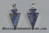 NGP3491 15*30mm - 18*40mm arrowhead blue lace agate pendants