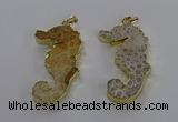 NGP3551 22*58mm - 25*55mm seahorse fossil coral pendants