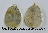 NGP3918 40*55mm freeform fossil coral pendants wholesale