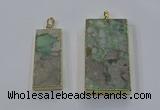 NGP3930 20*45mm - 30*60mm rectangle green gemstone pendants