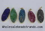 NGP3970 22*45mm - 25*50mm oval druzy agate pendants wholesale