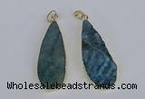 NGP3976 20*40mm - 25*50mm flat teardrop druzy agate pendants