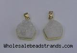 NGP4008 15*16mm freeform druzy quartz gemstone pendants