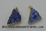 NGP4106 22*35mm - 24*40mm triangle druzy quartz pendants wholesale
