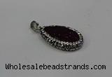 NGP4276 14*23mm flat teardrop plated quartz pendants wholesale