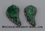 NGP4318 20*40mm - 25*50mm wing-shaped druzy quartz pendants