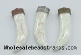 NGP4523 15*55mm - 15*60mm horn white turquoise pendants wholesale