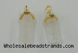 NGP5026 8*30mm sticks white crystal gemstone pendants wholesale