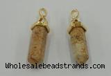NGP5035 8*30mm sticks picture jasper pendants wholesale