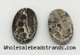 NGP5501 35*55mm oval rainforest agate pendants wholesale