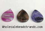 NGP5732 30*40mm flat teardrop agate pendants wholesale