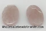 NGP5845 35*55mm faceted oval rose quartz pendants wholesale
