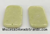 NGP5864 35*55mm rectangle lemon jade pendants wholesale