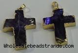 NGP6038 30*40mm - 35*45mm cross amethyst pendants
