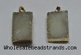 NGP6094 20*30mm – 22*35mm rectangle druzy quartz pendants
