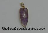 NGP6117 12*35mm - 15*40mm arrowhead amethyst pendants