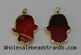 NGP6257 22*40mm - 25*45mm hamsahand agate gemstone pendants