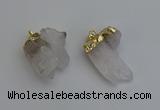 NGP6306 25*28mm - 25*35mm nuggets white crystal pendants