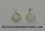 NGP6508 15mm - 16mm coin druzy agate pendants wholesale