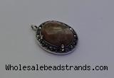 NGP6873 20*25mm oval moonstone gemstone pendants wholesle