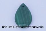 NGP700 15*25mm flat teardrop natural malachite gemstone pendant