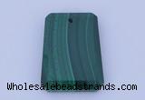 NGP703 20*30mm trapezoid natural malachite gemstone pendant